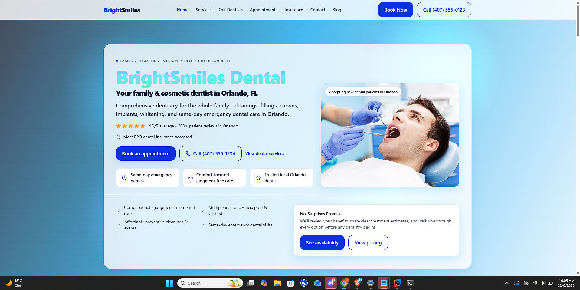 BrightSmiles Dental – Main Site mobile preview
